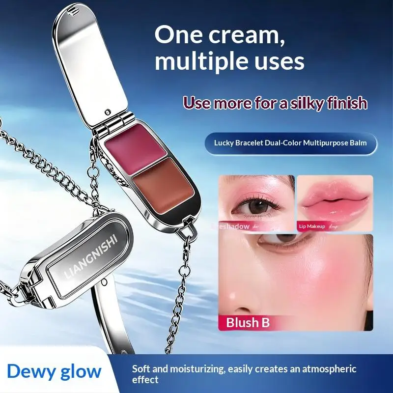 Bracelet Style Dual Color Lip Gloss High Shine Mirror Finish 1Pcs Hydrating Portable Lip Makeup for Travel Use