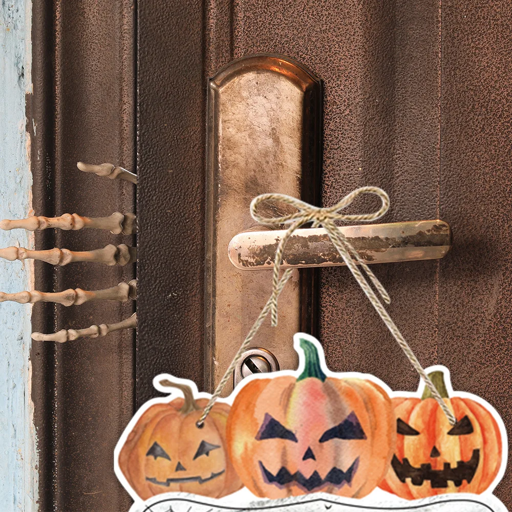 

4PCS Halloween Theme Party Creative Spooky Castle Paper Door Hanging Party Scene Decoration Decoration Halloween Door Decoration