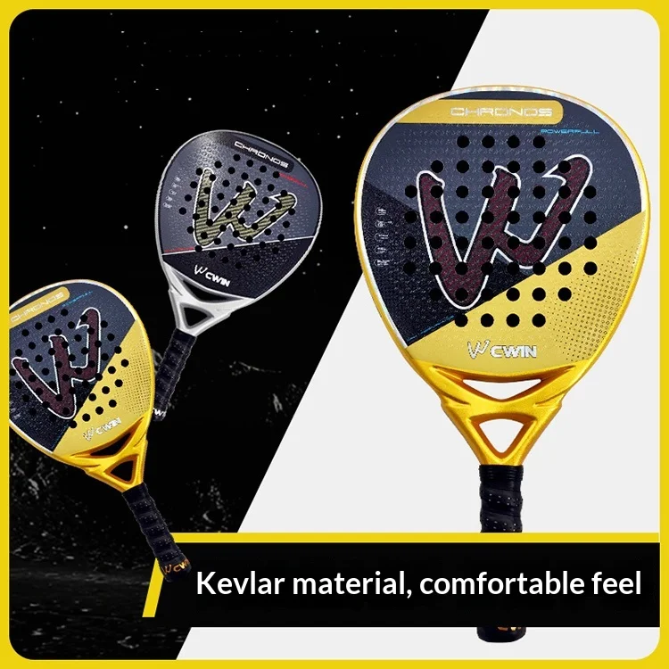 Custom printed Carbon fiber material padel racket, 38mm thickness 360g weight, carbon fiberglass composite surface OEM for amate