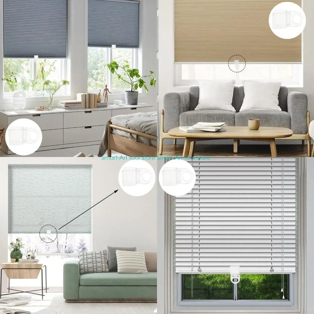 E1PB Pack of 10 Transparents PVC Curtain Clip for Roller Shade Adjustment Home Use