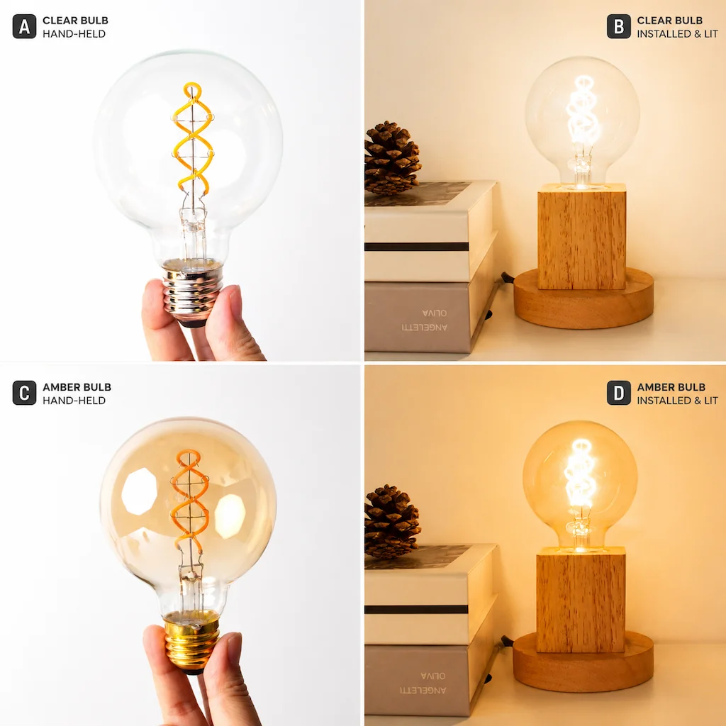 G80 Spiral Filament Edison LED Globe Bulb E27 4W 2700K