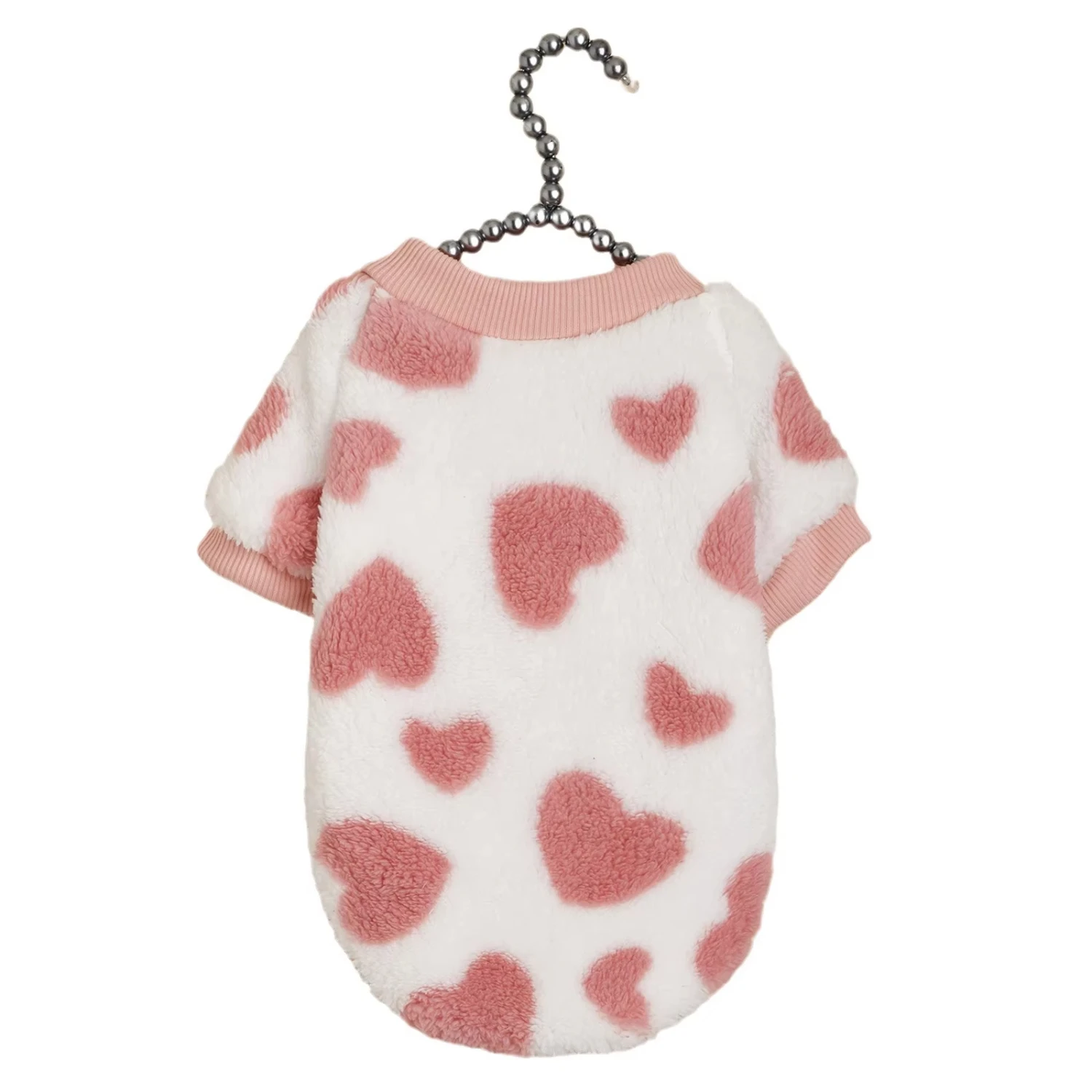 Factory wholesale pet pink heart-shaped printed ins sweater