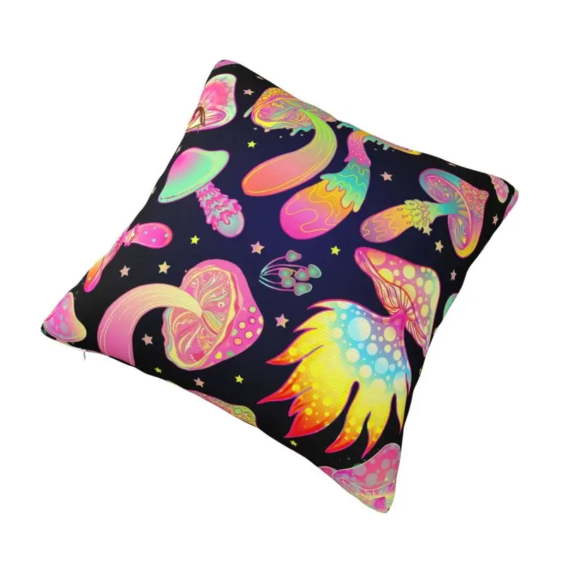 Custom Magic Psychedelic Mushrooms Pattern Trippy Music Modern Throw Pillow Cover Cushion Cover