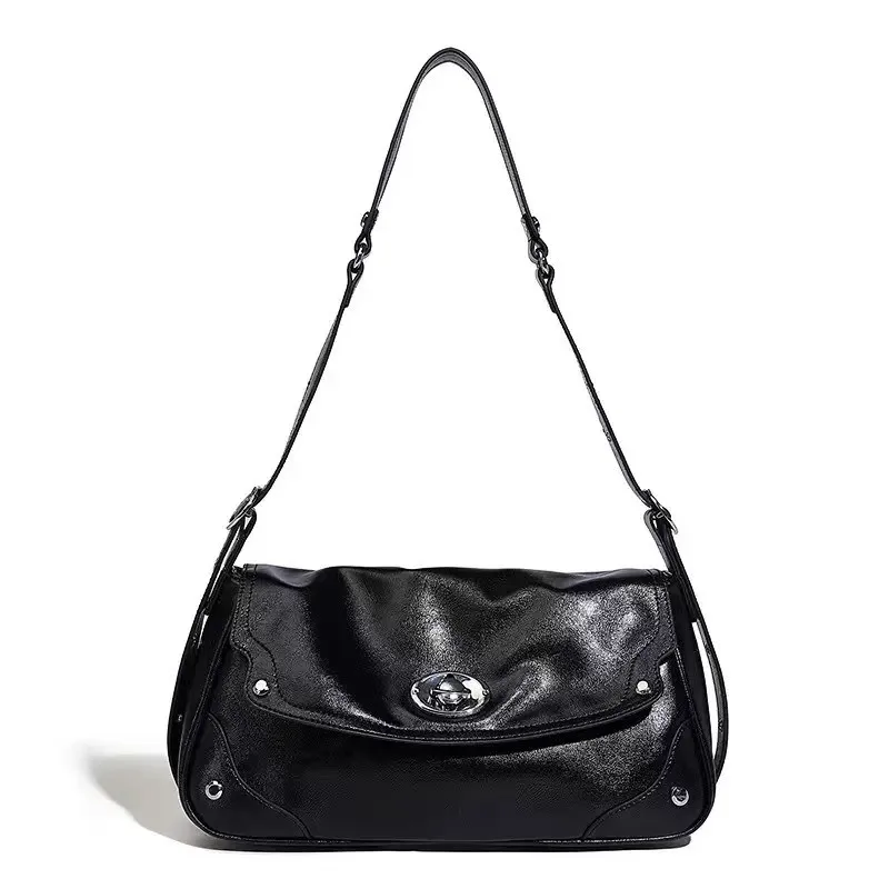 

High end motorcycle bag 2025 new sweet and cool girl armpit bag commuting shoulder crossbody bag