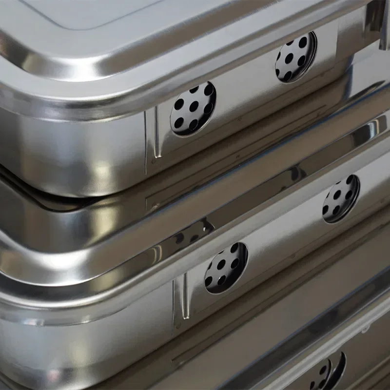 1Pcs Dental Thickened Disinfection Box Box Disinfection Tray Square Plate Cover Surgical Instruments 304 Stainless Steel