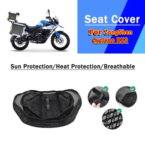 For ZongShen Cyclone RX3 RX 3 Mesh Motorcycle Seat Cover 3D Elastic Breathable Heat Resistant Anti-Slip Protector Cover