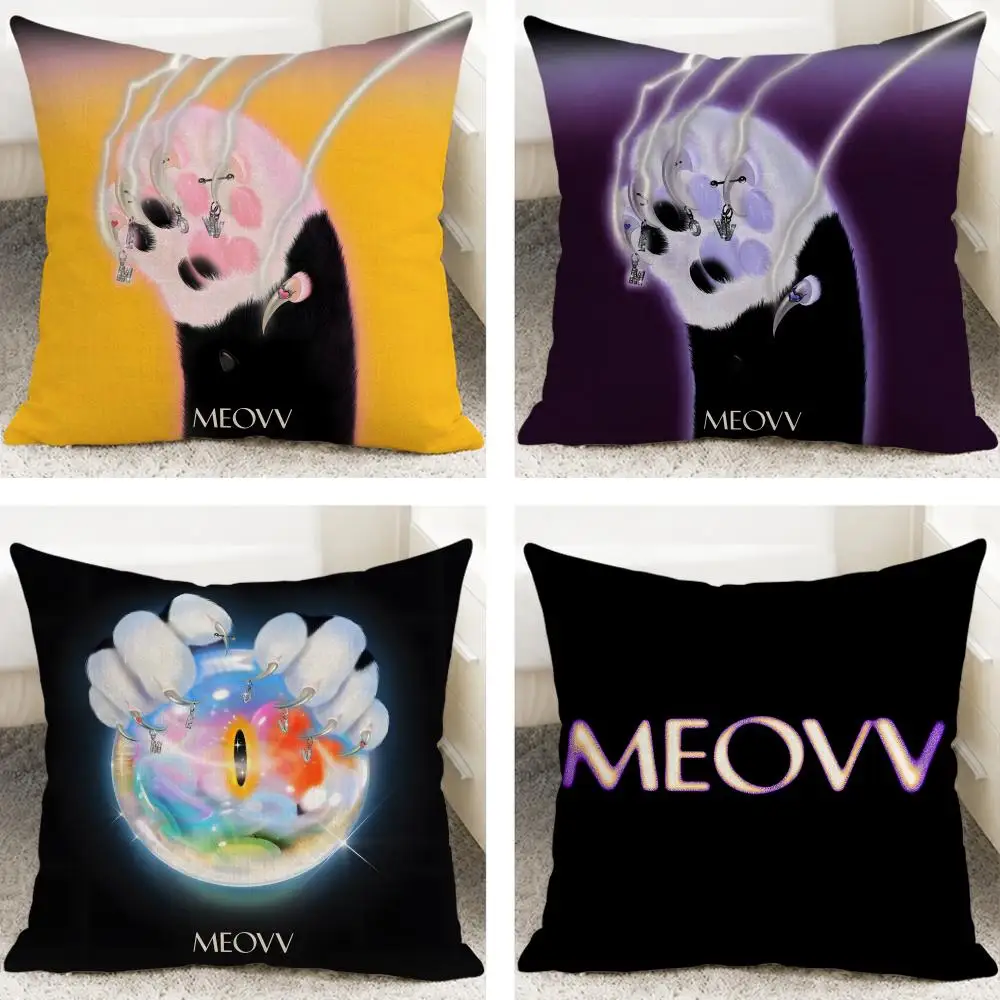 Idol MEOVV Kpop Group Cushion Cover Cushion Covers Natural Linen Breathable Sofa Bedroom Decor Pillowcase