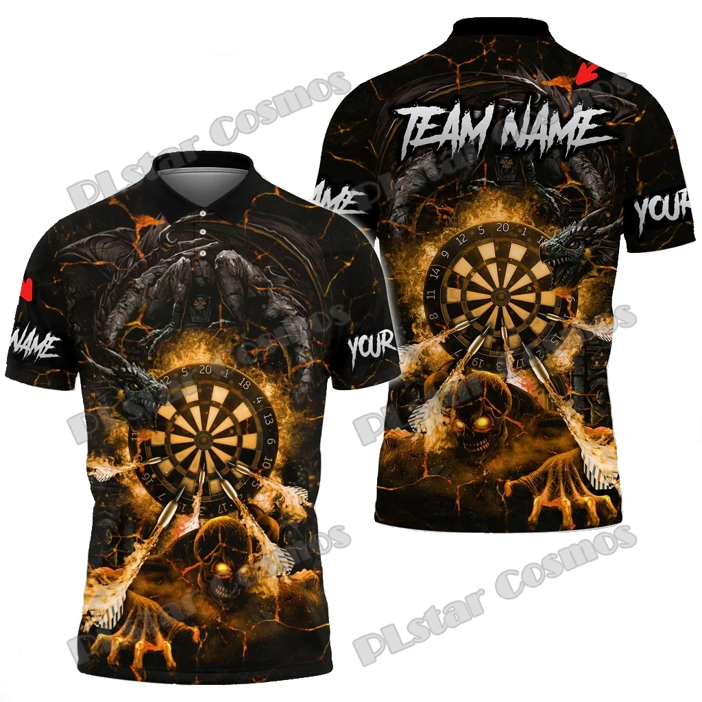 Darts White Dragon 3D Printed Polo Shirt Customizable Name Unisex Casual Fashion Summer Top Multicolor Option UT88