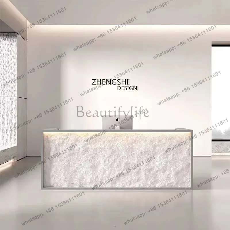 YJ Aesthetic Design Reception Desks Hotels Boutique Store Front Desk Reception Counter Luxury Italian Rezeptionstheke Furniture