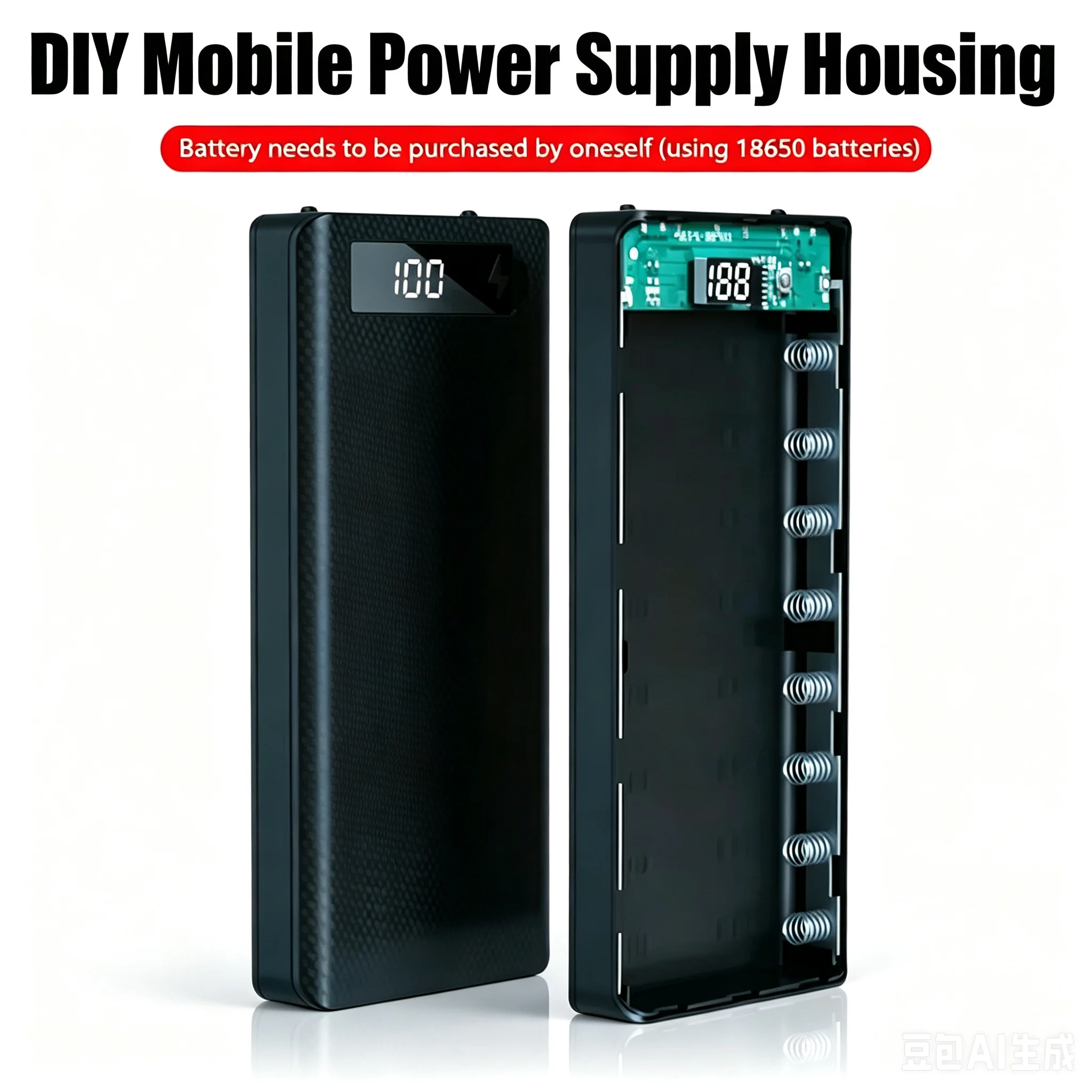 8/10 Slot 18650 Battery Holder Portable Dual USB Type C Charger Shell For iPhone Xiaomi Huawei 18650 Battery Power Bank Cases