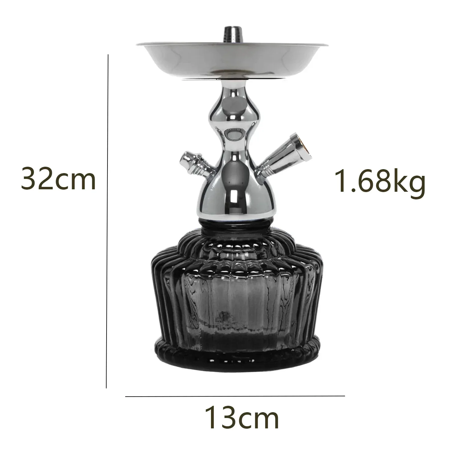 Traditional Arabic Shisha Hookah Set Premium Zinc Alloy Material With Glass Bottle Single Hose
