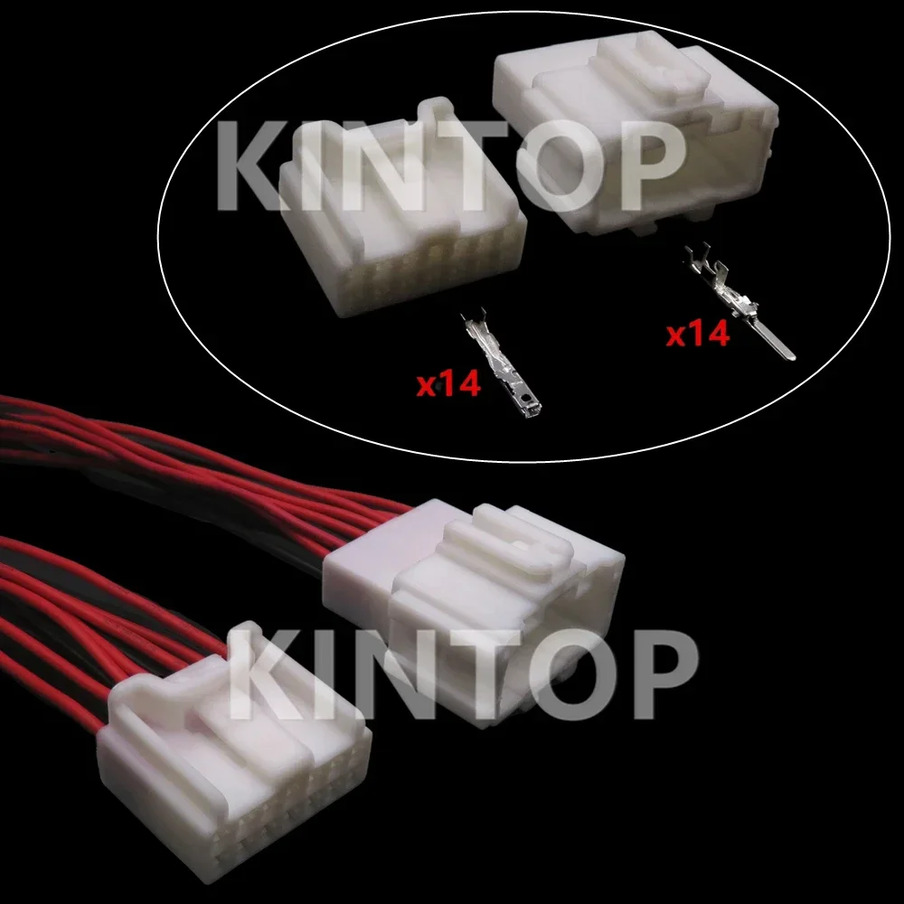 

1 комплект, 14-контактный переменный ток в сборе, автомобильный пластиковый корпус, незапечатанный адаптер, автоматическая вилка, гнездовая розетка, автомобильный провод, кабельный разъем