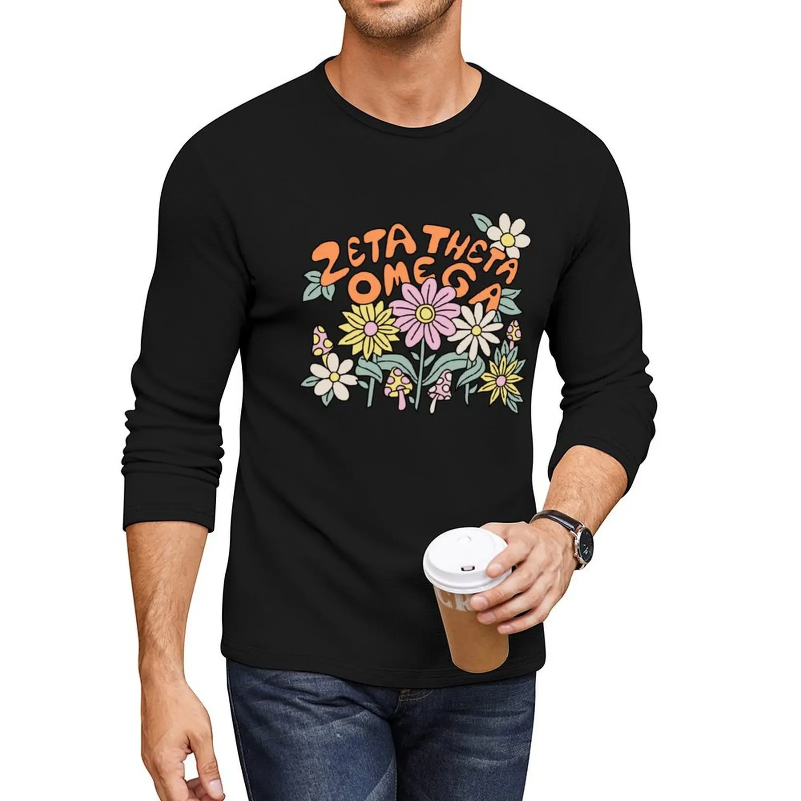 

70's ZTO Flowers Long T-Shirt sports fan t-shirts plain t-shirt designer t shirt men