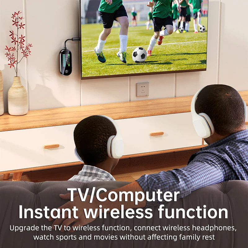 2in1 Bluetooth 5.4 デュアルトランスミッター デュアルレシーバー LCDスクリーン搭載 3.5MM AUXステレオ ワイヤレスオーディオアダプター PC 車 飛行機対応