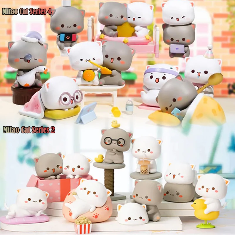 

Mitao Cat 2/3/4 Season Mystery Blind Box Cute Kawaii Honey Peach Cat Figures Doll Ornament Home Derocation Kids Birthday Gift
