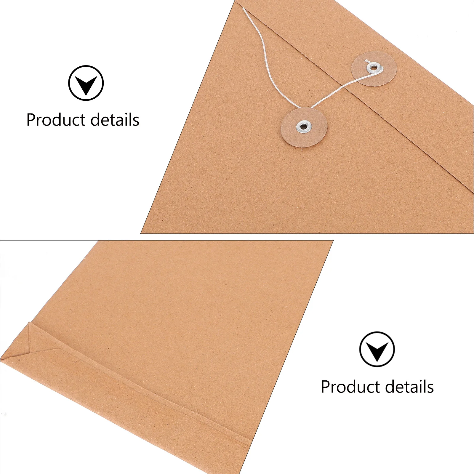 

25pcs Kraft Paper Portfolio Large Capacity Button Closure File Folder For Office School Business Document Carrier Bag Paper