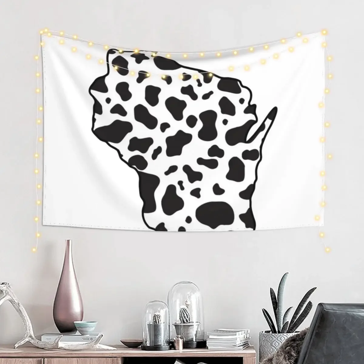 Wisconsin Cow Print Tapestry House Decor Bedroom Deco Wall Coverings Tapestry