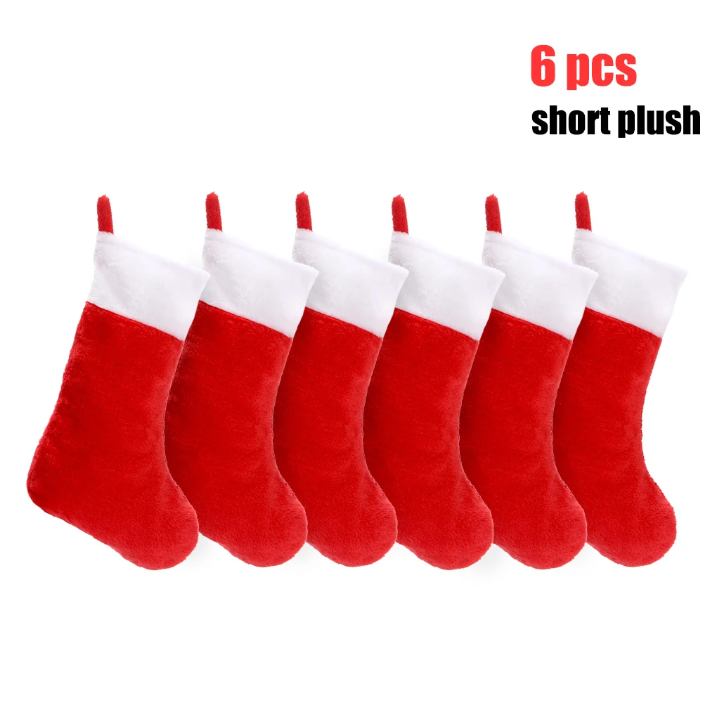 6/10Pcs Christmas Stockings Exquisite Lightweight Fireplace Ornament Lovely Xmas Tree Decor Large Capacity Type