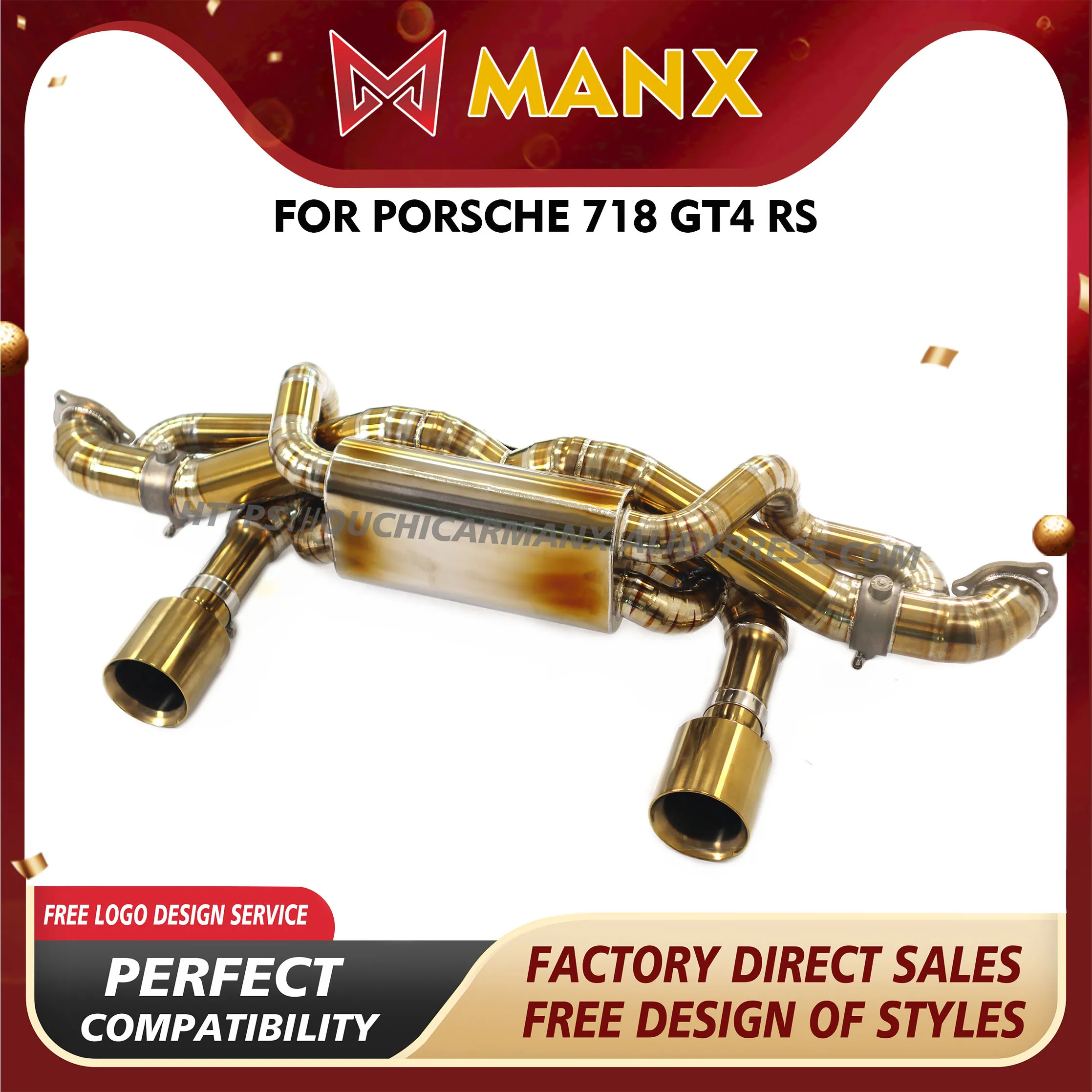 

MANX for Porsche 718 GT4 RS Vacuum valve Catback Exhaust system Ti Non-destructive installation