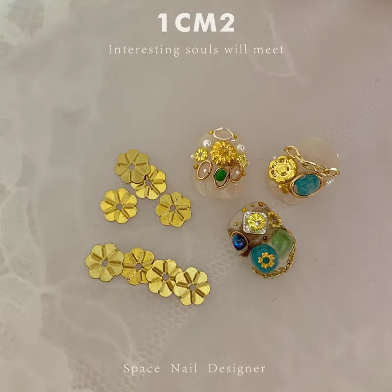 1Box  Vintage Metal Gold Sheet  Nail Art Decoratrion Nails Accessories DIY  Nail Salon Manicure