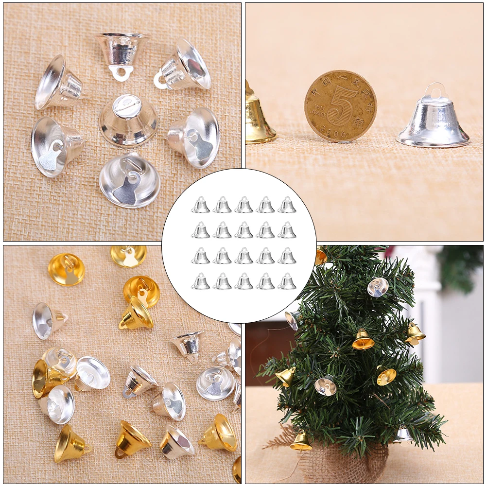 

50Pcs Metal Bell Christmas Hanging Pendants Xmas Tree Decoration Ornaments Party Hanging Decor Metal Bell Pendants