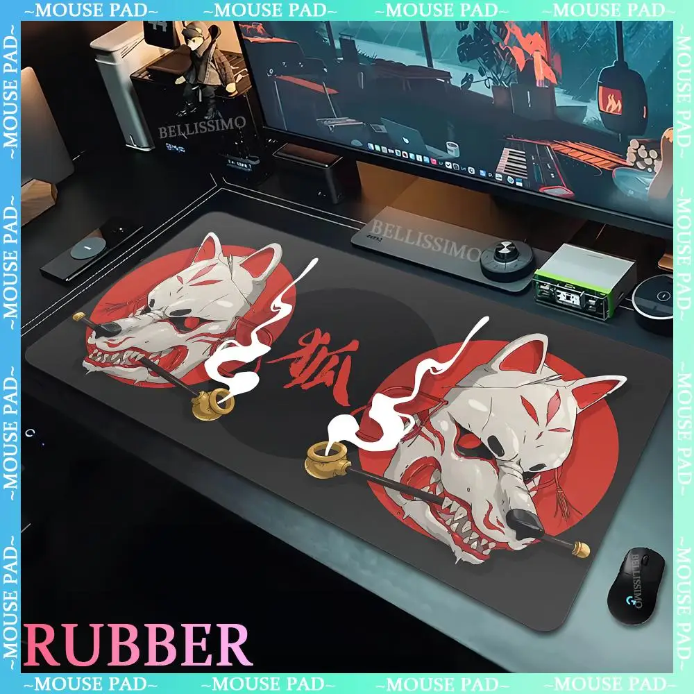 

Mouse pad nine-tailed fox cartoon XXL mousepad computer pad desk mat large game rubber non-slip mouse pads enlarged keyboard pad