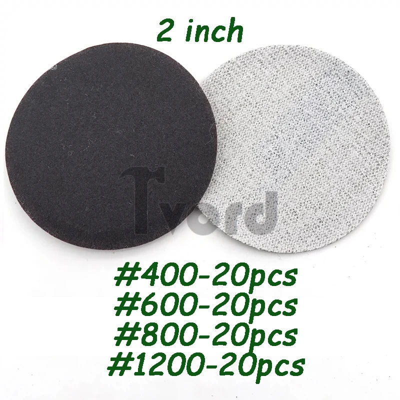 

Sandpaper Discs 2 Inch Waterproof Sandpaper Hook and Loop 400 600 800 1200 Grit for Drill Grinder Rotary Tools Sanding