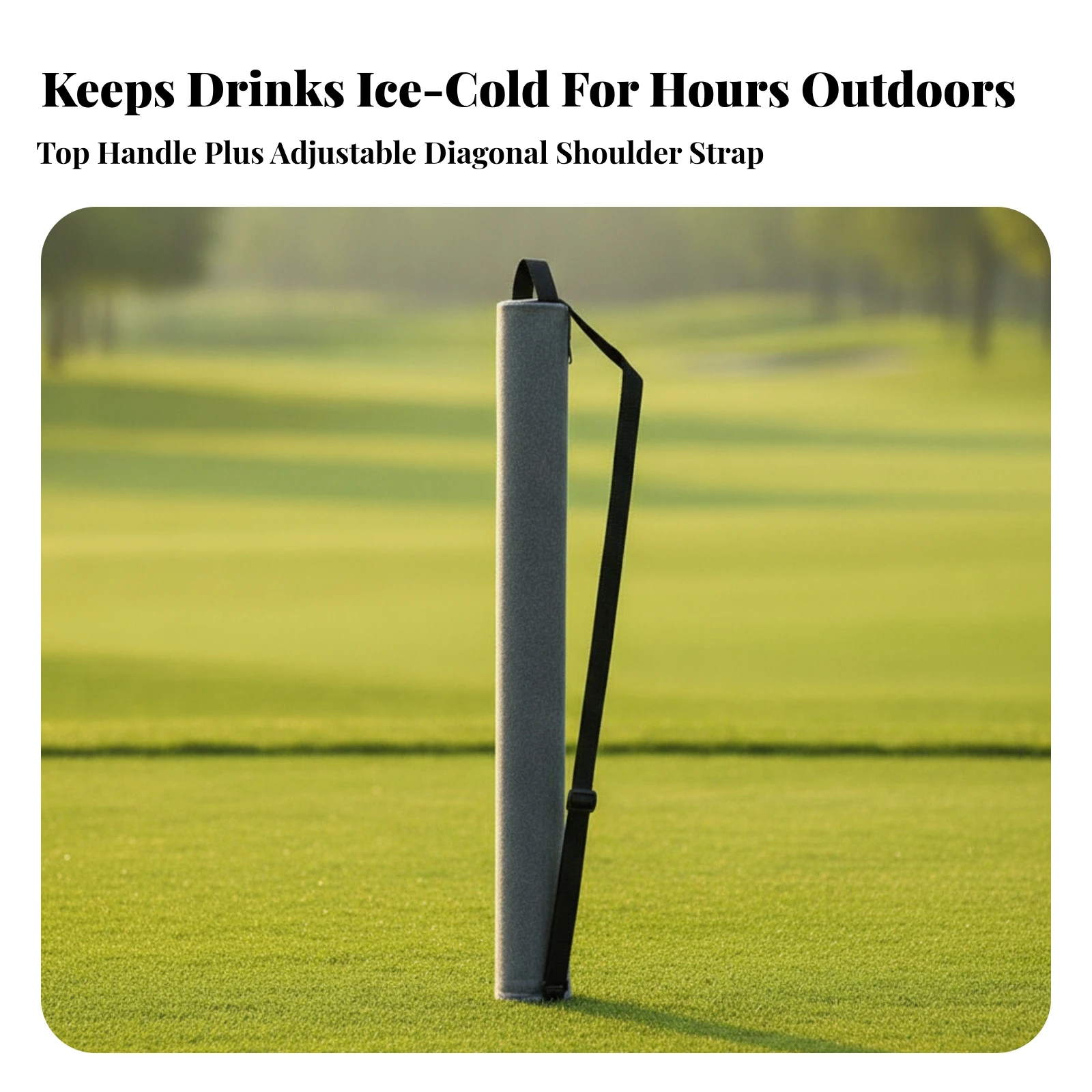 Cylindrical Insulated Cooler Bag Temperature Retaining Slim Cylindrical Cooler Bag Collapsible for Outdoor Activities