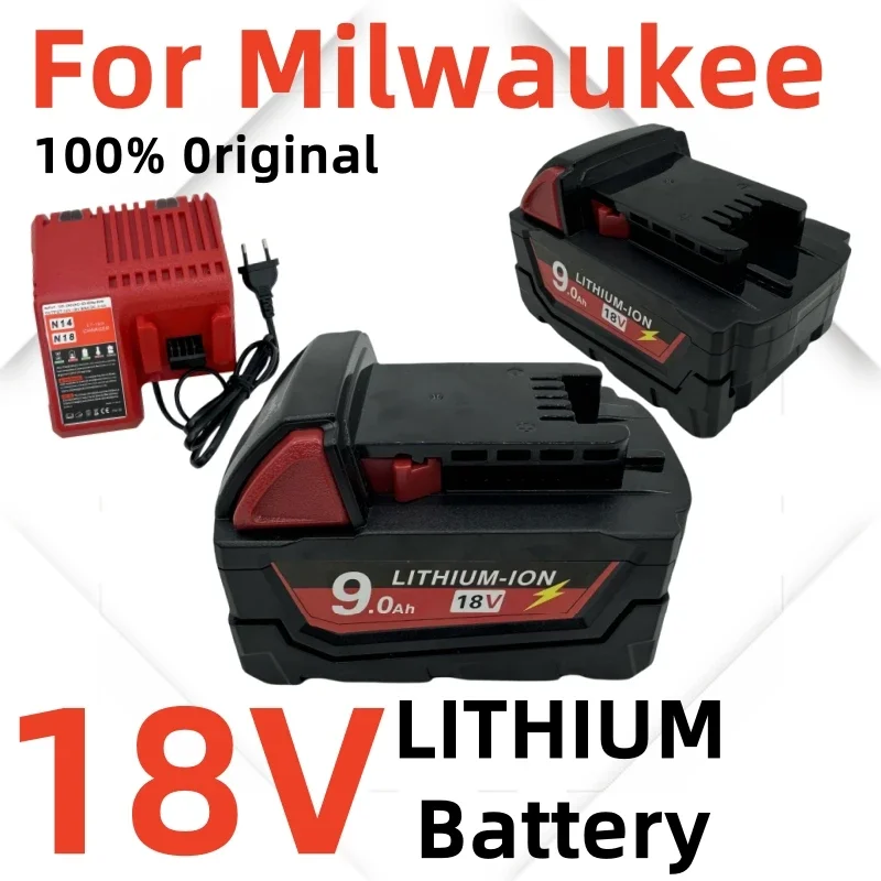 9000 mAH Milwaukee M18 18 V Yedek Milwaukee M18 B5 XC Li-ion pil 48-11-1815 2604-20 48-11-1850 şarj cihazı