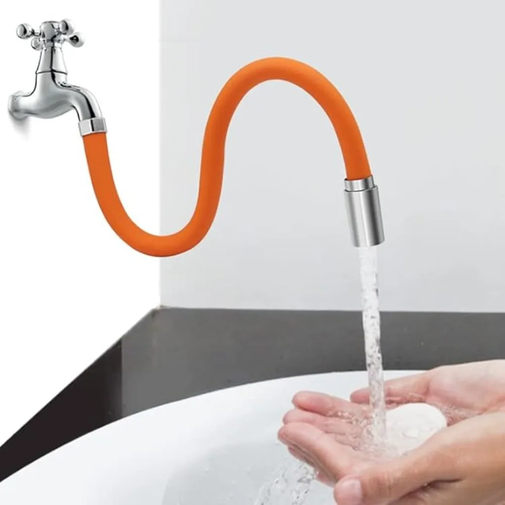 Universal Foaming Extension Tube 360° Rotatable Free Bending Faucet Extenders for Wash Basin Faucet Adapter Kitchen Supplies