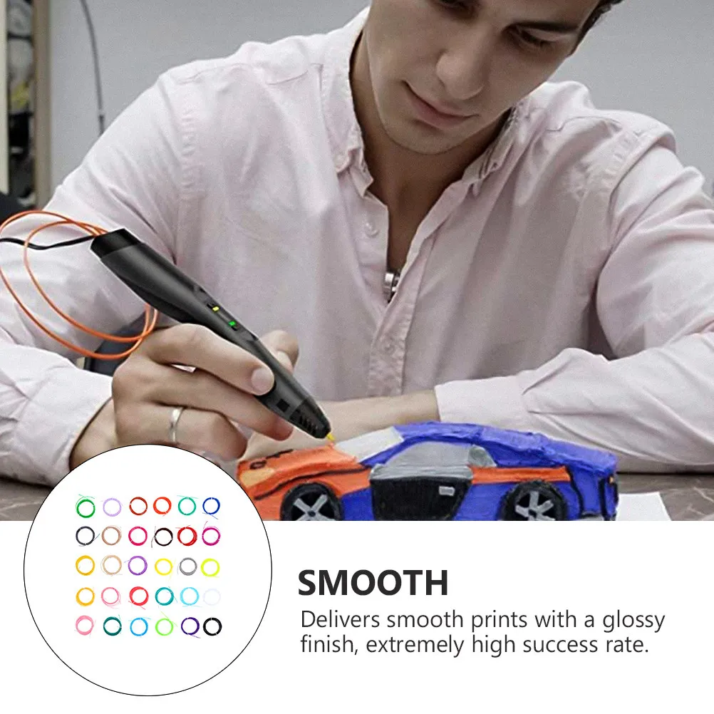 

30 шт. PLA-филамент для 3D-ручки: глянцевое покрытие, высокая удачность печати, яркий цвет, для развития мышления и творчества