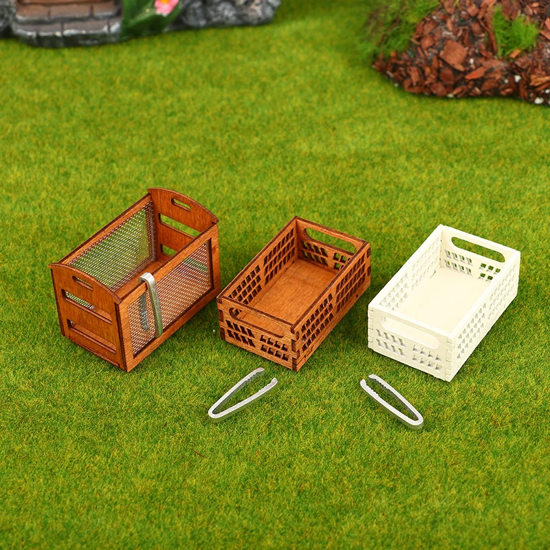 1Set 1:12 Dollhouse Miniature Bread Rack Cake Shelf Storage Box/Basket W/Baking Clip Scene Decor Doll House Accessories