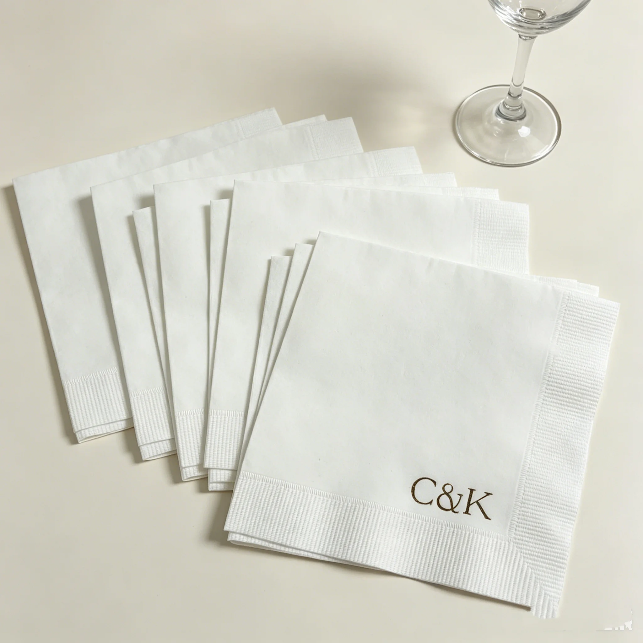 

50pcs Personalized Napkins Personalized Napkins Wedding Personalized Cocktail Beverage Paper Anniversary Party Monogram Custom L