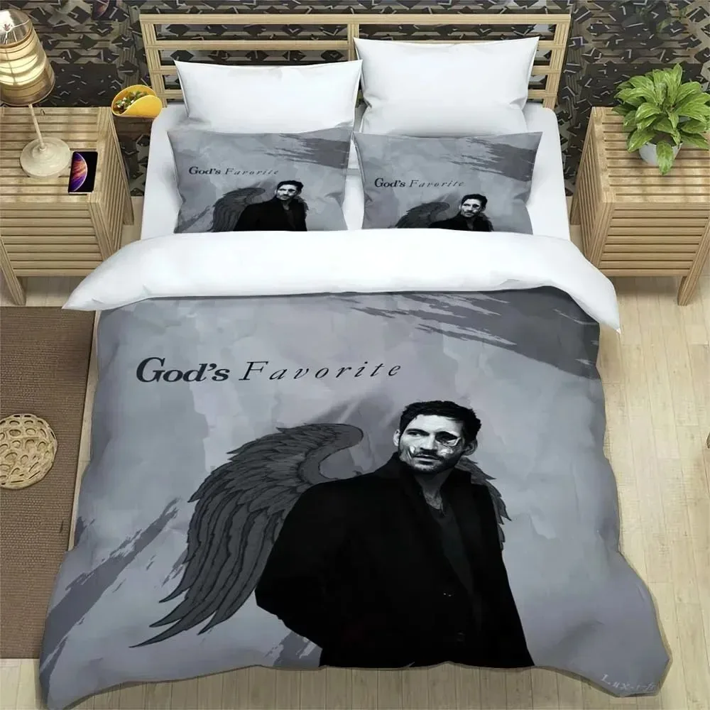

Customized Queen King Size Bedding Set Lucifer Season 3 Print Comforter Cover With Pillowcase Home Textile Bedclothes