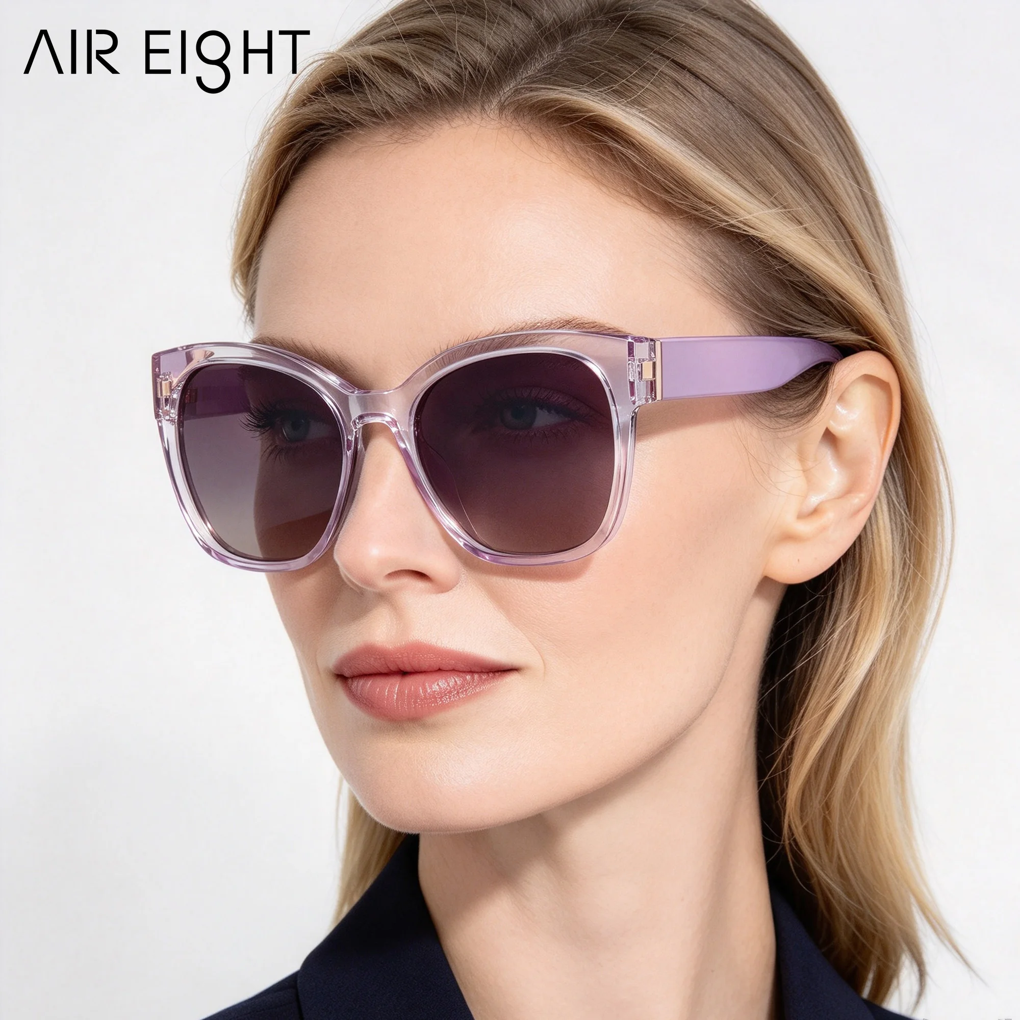 AIR EIGHT Fashion Cateye Polarized Sunglasses for Women Oversized Sun Glasses UV400 Protection Retro Designer Shades