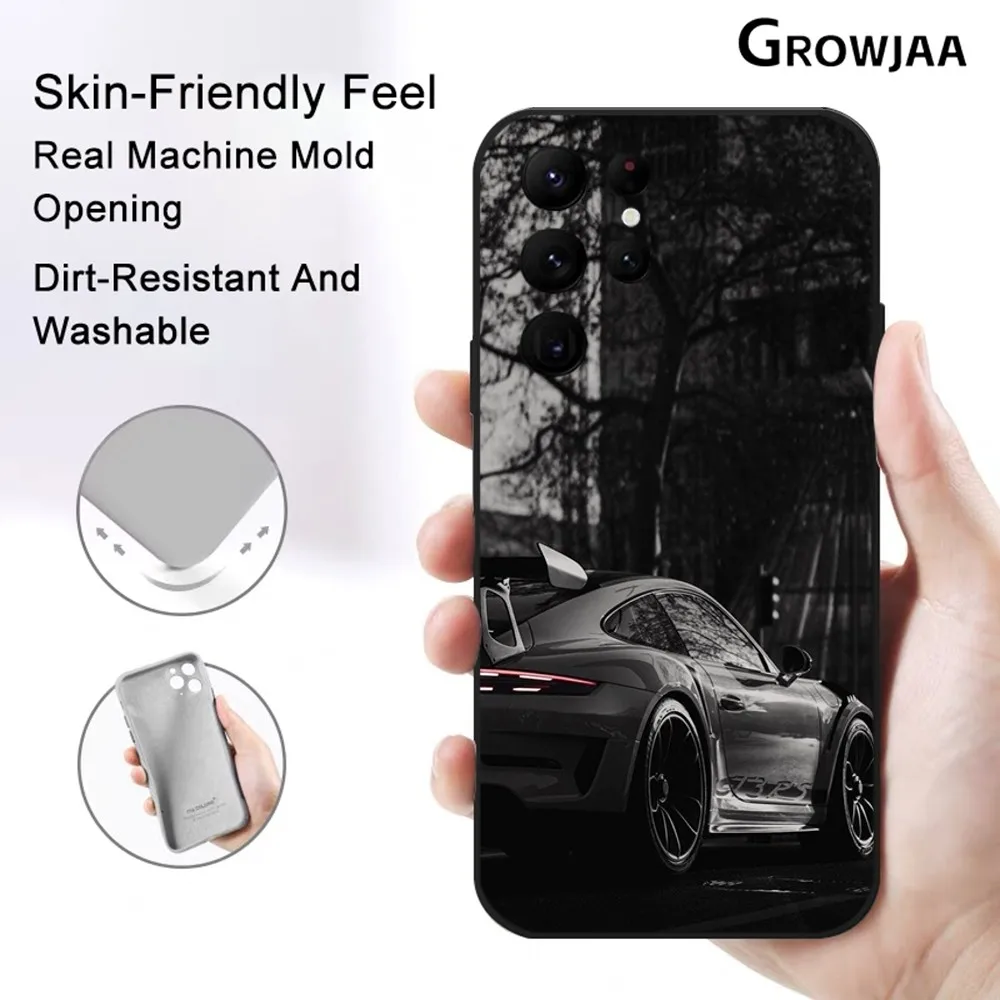 

Black Car Cool Sports Drift 9-1-1 Phone Case for Samsung Galaxy S24 Ultra S22 S23 Ultra S21 S20 Protective Silicone Funda