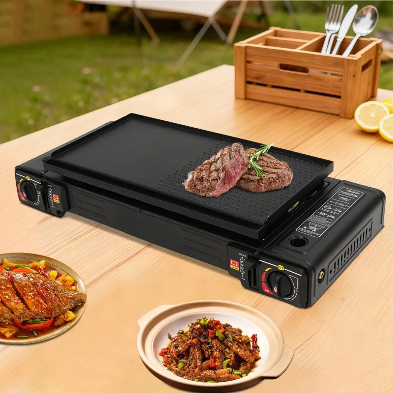 

【Professional Grade】TX 2 Burners Portable Gas Stove with Piezo Ignition and Carrying Case 2x2500W High Power LPG/Butane for Camp
