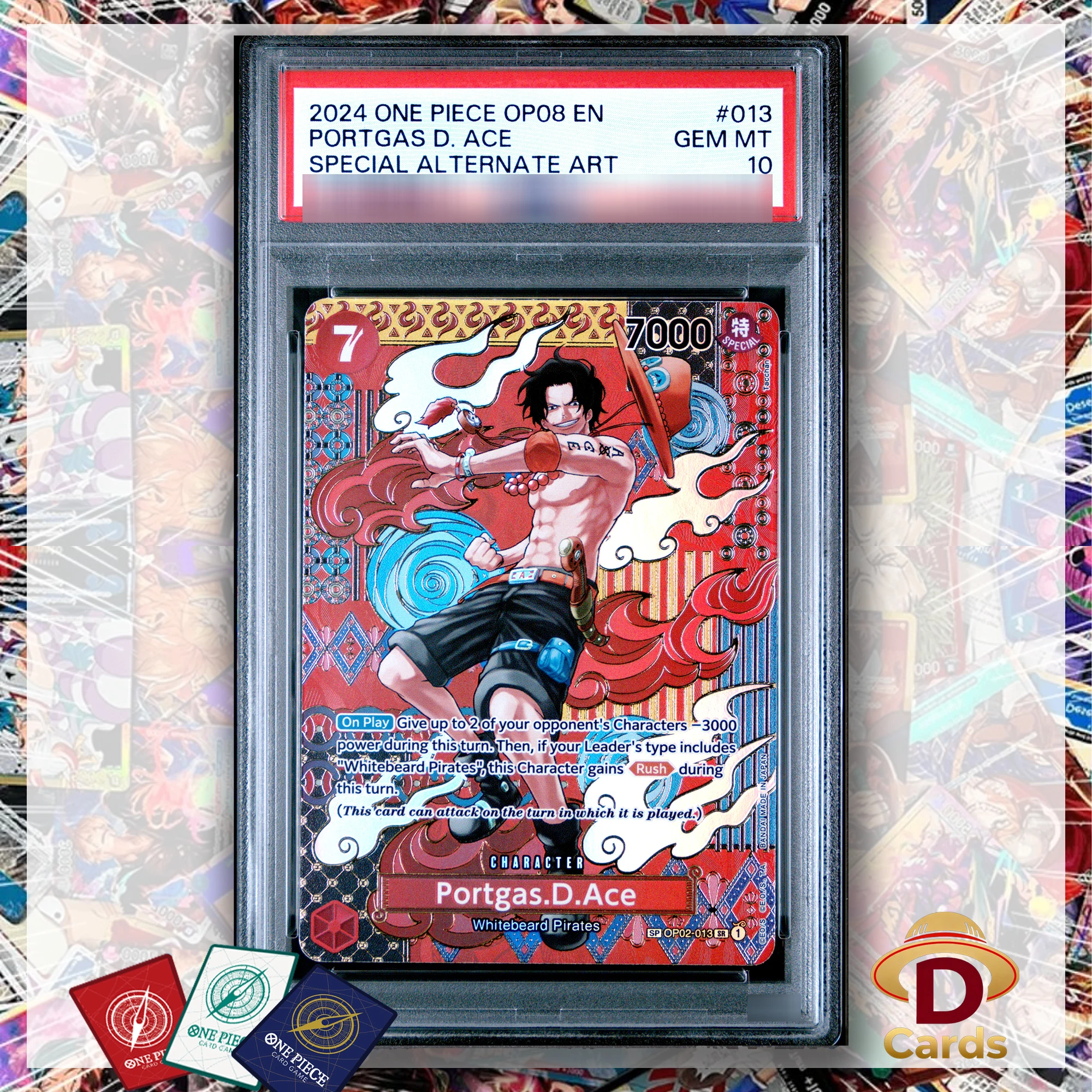 

Portgas D. Ace OP02-013 One Piece Special Alternate Art Set P/S/A10 Gemmt10 Grade10 Card Collectibles Game Anime Proxy Cards