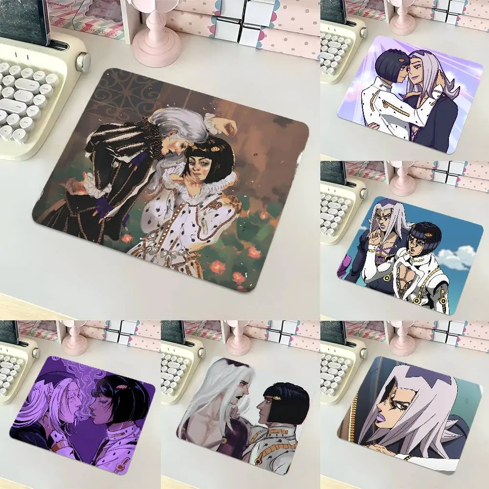 Anime B-runo B-uccellati L-eone A-bbacchio Small LockEdge Mouse Pad For Gamers Computer Desk Pad Rectangular Anti-slip Rubber