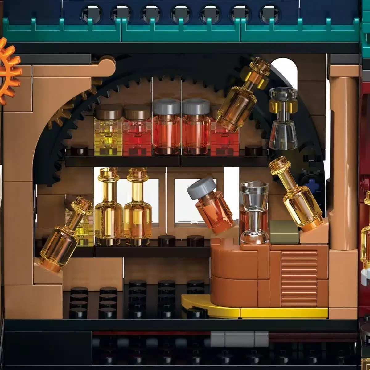 Zhegao Steampunk Bar Building Block Ornamenti Scena di strada architettonica Kit modello di assemblaggio puzzle educativo