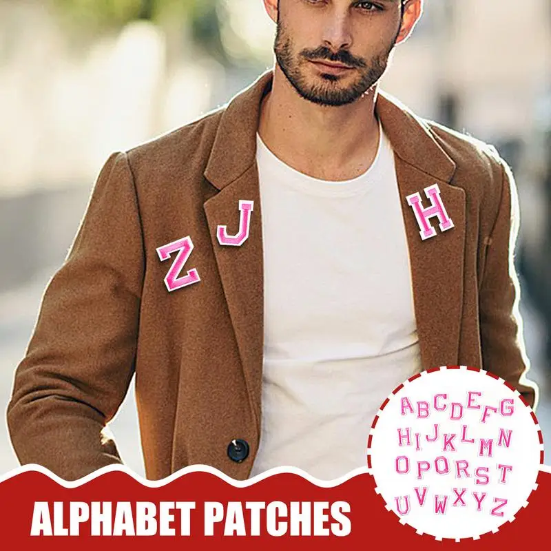 Letter Patches 26PCS Letter Patches Stickers Embroidered Patches Letters Creative Iron On Letters Patches Alphabet A-Z Patch For