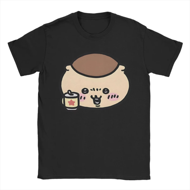 Chiikawas kurimanju تي شيرت الرجال الجدة القطن تي شيرت Crewneck قصيرة الأكمام تي شيرت بلوزات حجم كبير #1