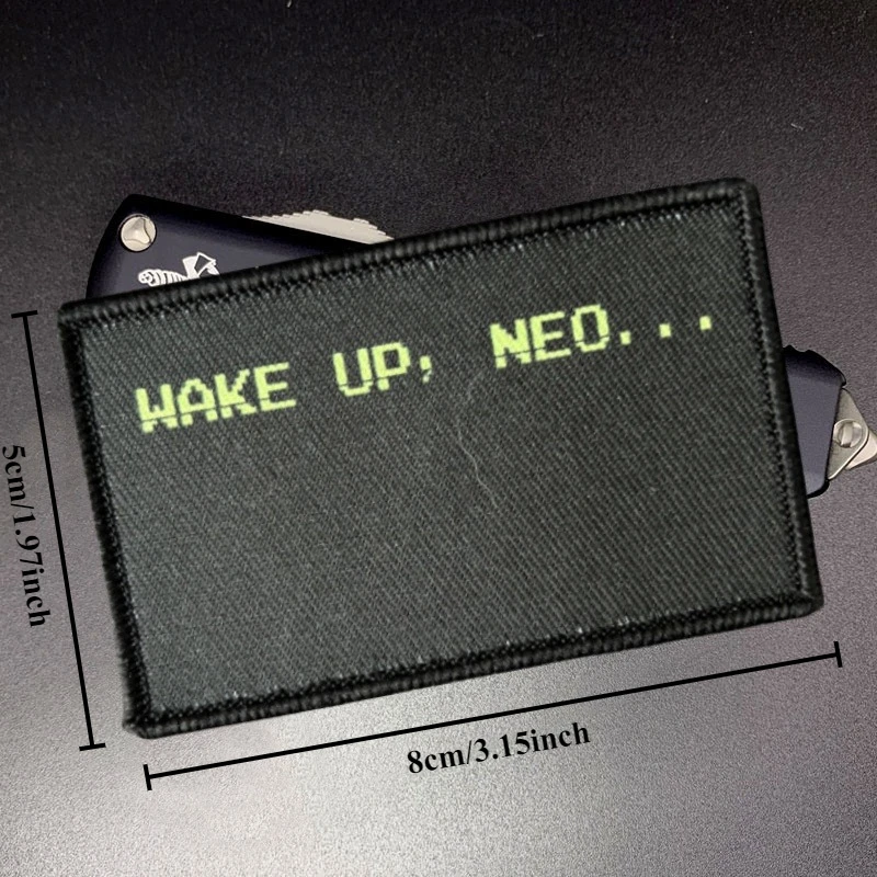 Parche táctico militar bordado Wake Up Neo para ropa y MOLLE - imagen 5