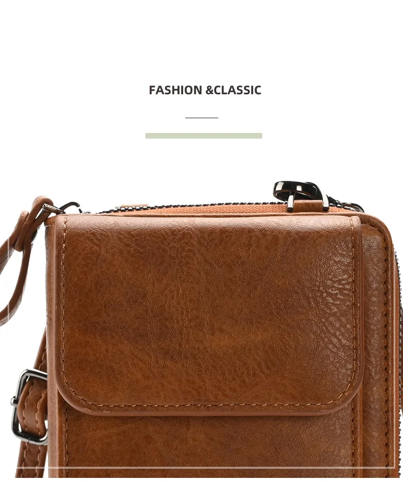 2025 neue Damen Umhängetasche Kleine Umhängetasche Straße Multifunktionale Handy Brieftasche Handtasche PU – Detail 7