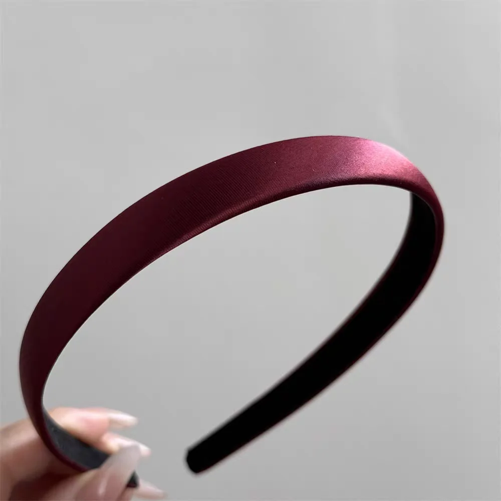 2pc Vintage Erweiterte Glänzende Satin Solide Haarband für Frauen Mädchen Koreanische Retro Stirnband Haar Bands Zubehör – Detail 11