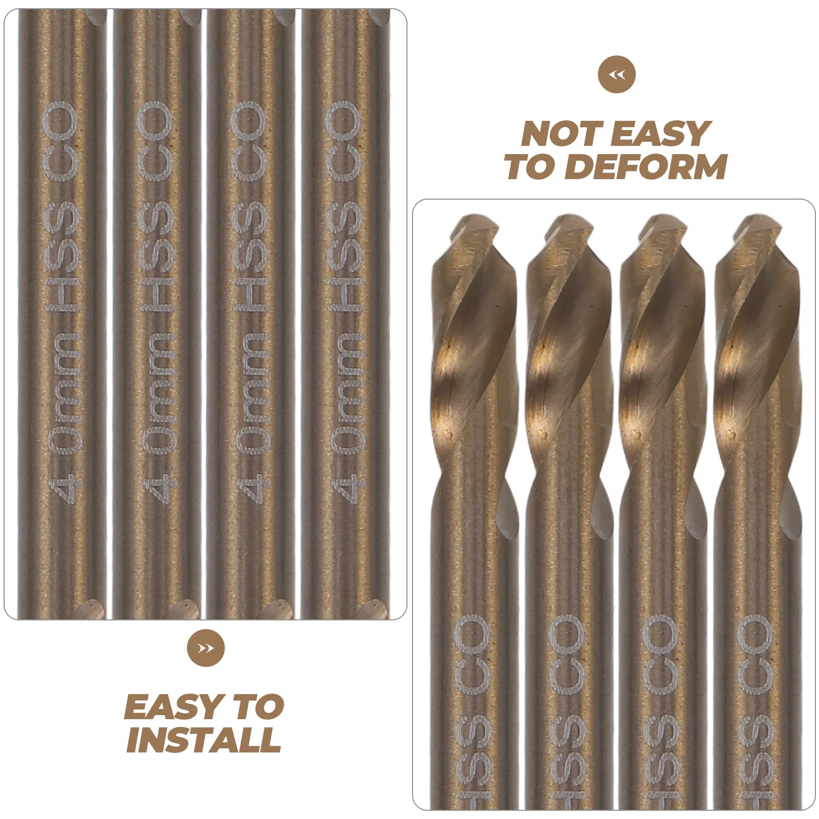 10 قطعة مجموعة لقم الثقب من الفولاذ الكوبالت سائق تأثير متوافق مع مثقاب الخشب المعدني والفولاذ المقاوم للصدأ لقمة ثقب #3
