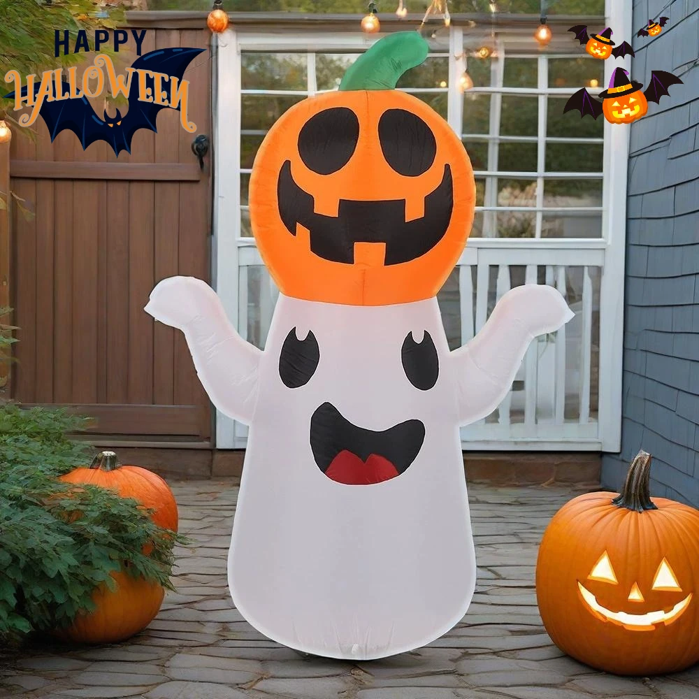

4.92FT Halloween Inflatable Model With LED Light Outdoor Pumpkin Ghost Inflatable Toys Garden Lawn Party Holiday DIY Decorations