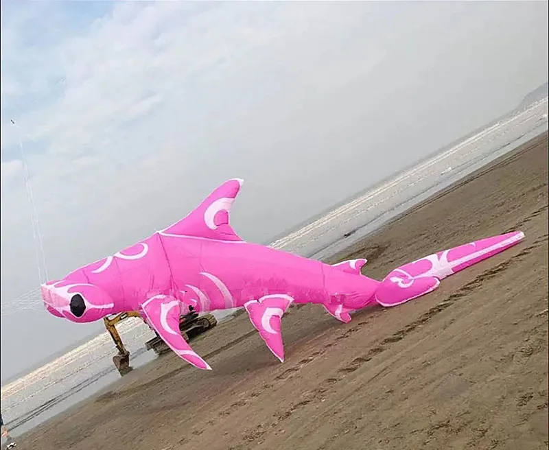 Free Shipping new arrival 7m soft inflatable hammerhead shark kite pendant for audlts Kite flying air bounce outdoor play toys