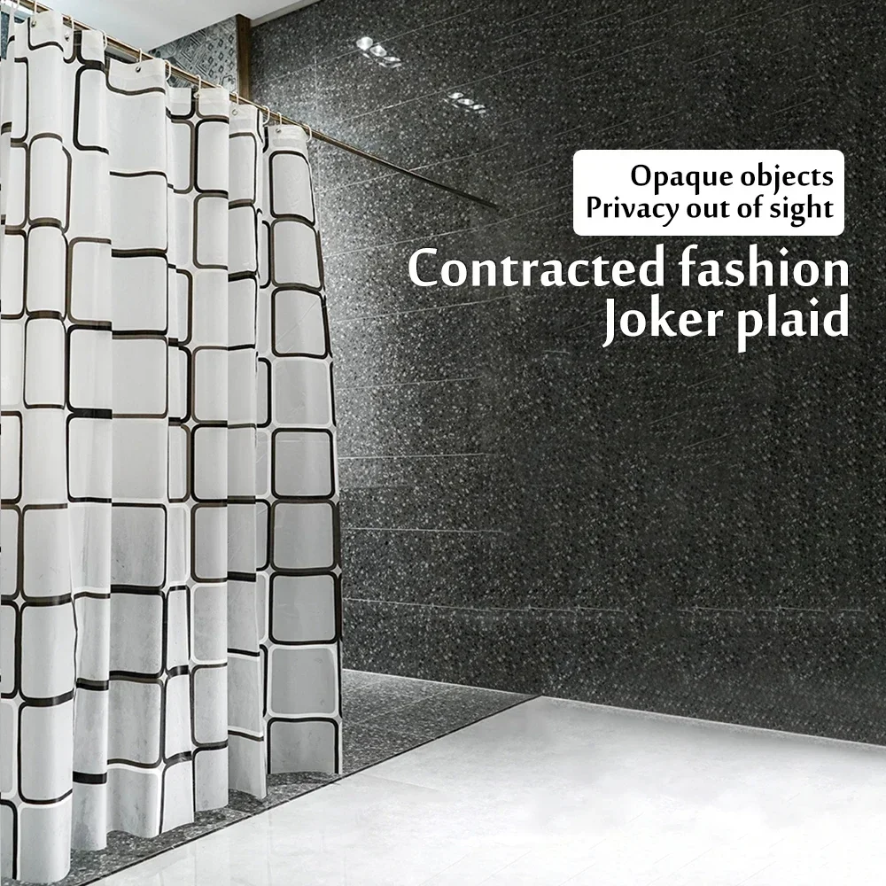 Waterproof Shower Curtain with Hooks