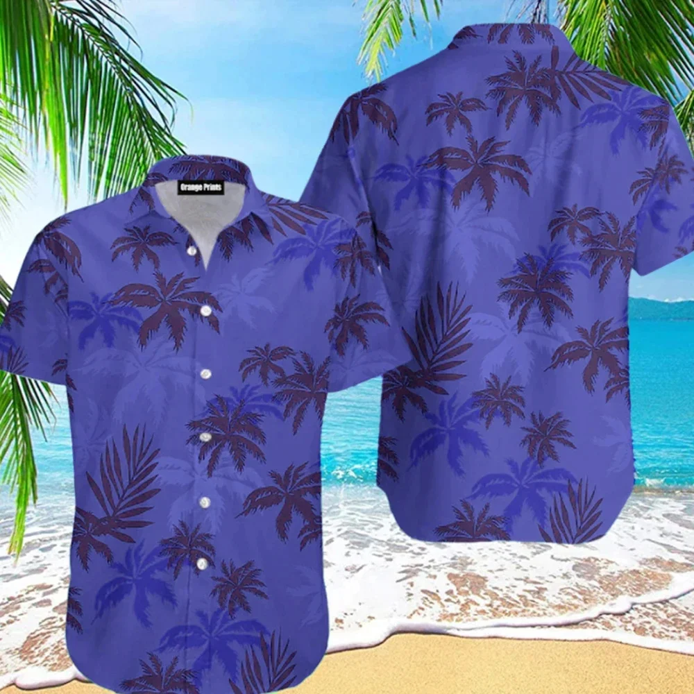 Camisa estampada floral masculina havaiana 3D de coco, tamanho grande, flor de praia, moda verão fresco, moda 5XL, 2024